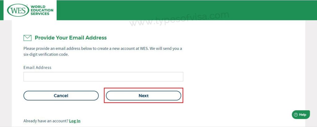 creating email id for Canada WES Evaluation