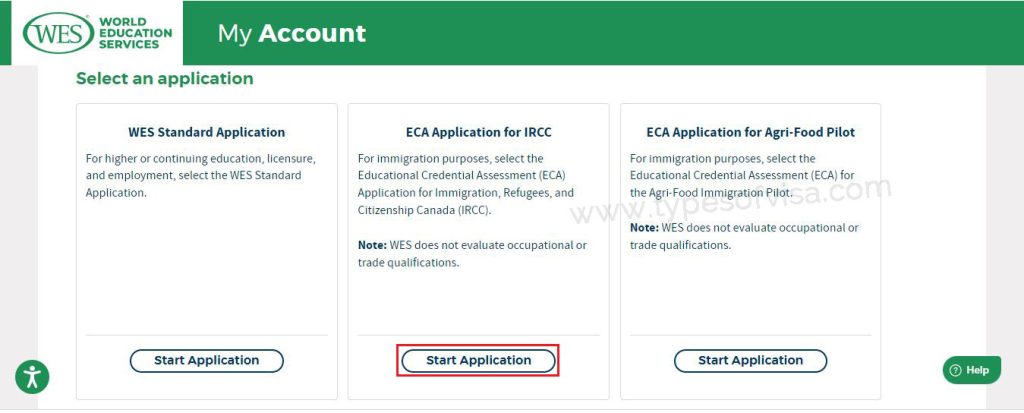 ECA application selection for IRCC